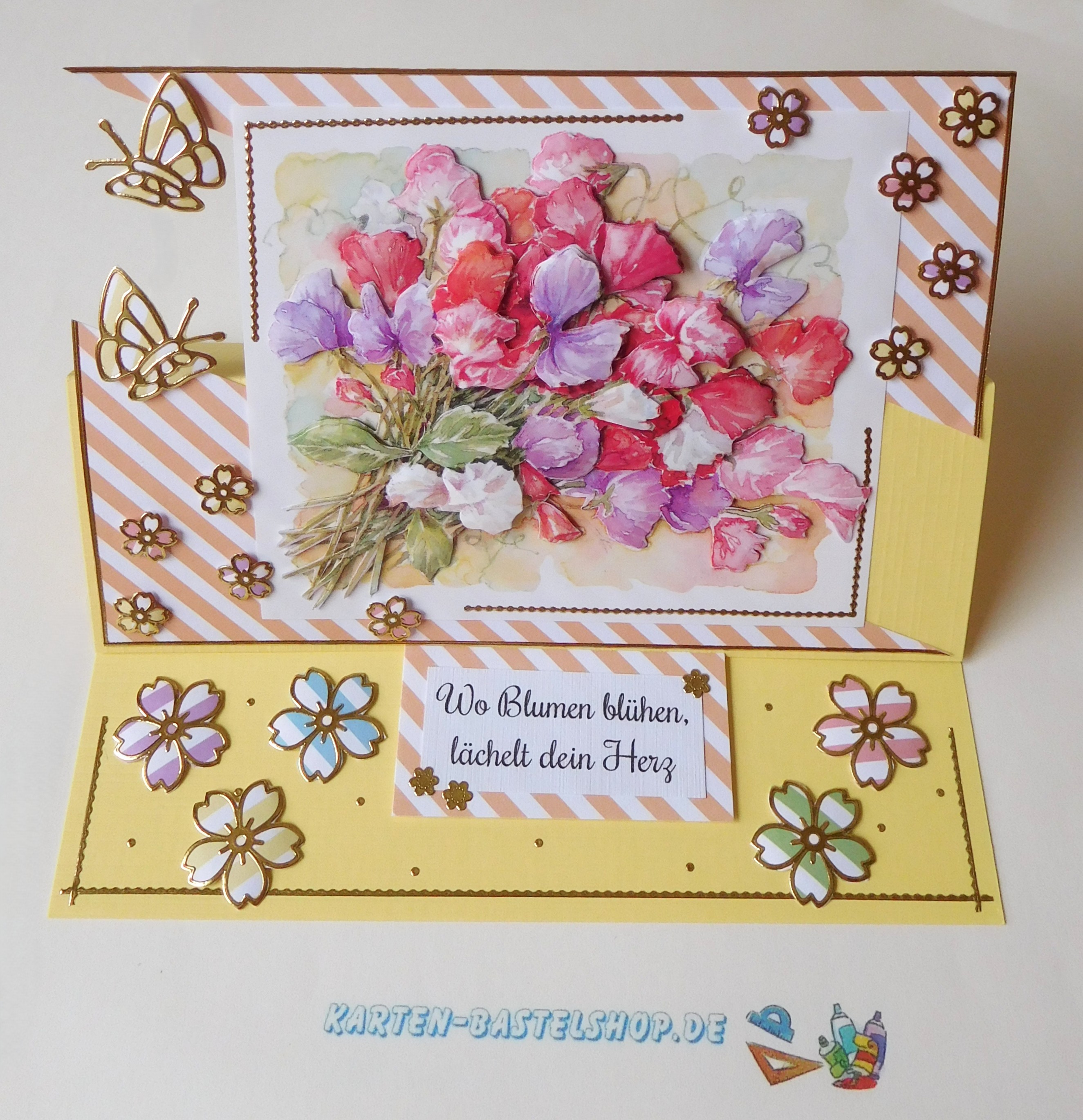 🌸 Aufstellkarte mit Sommerblumen