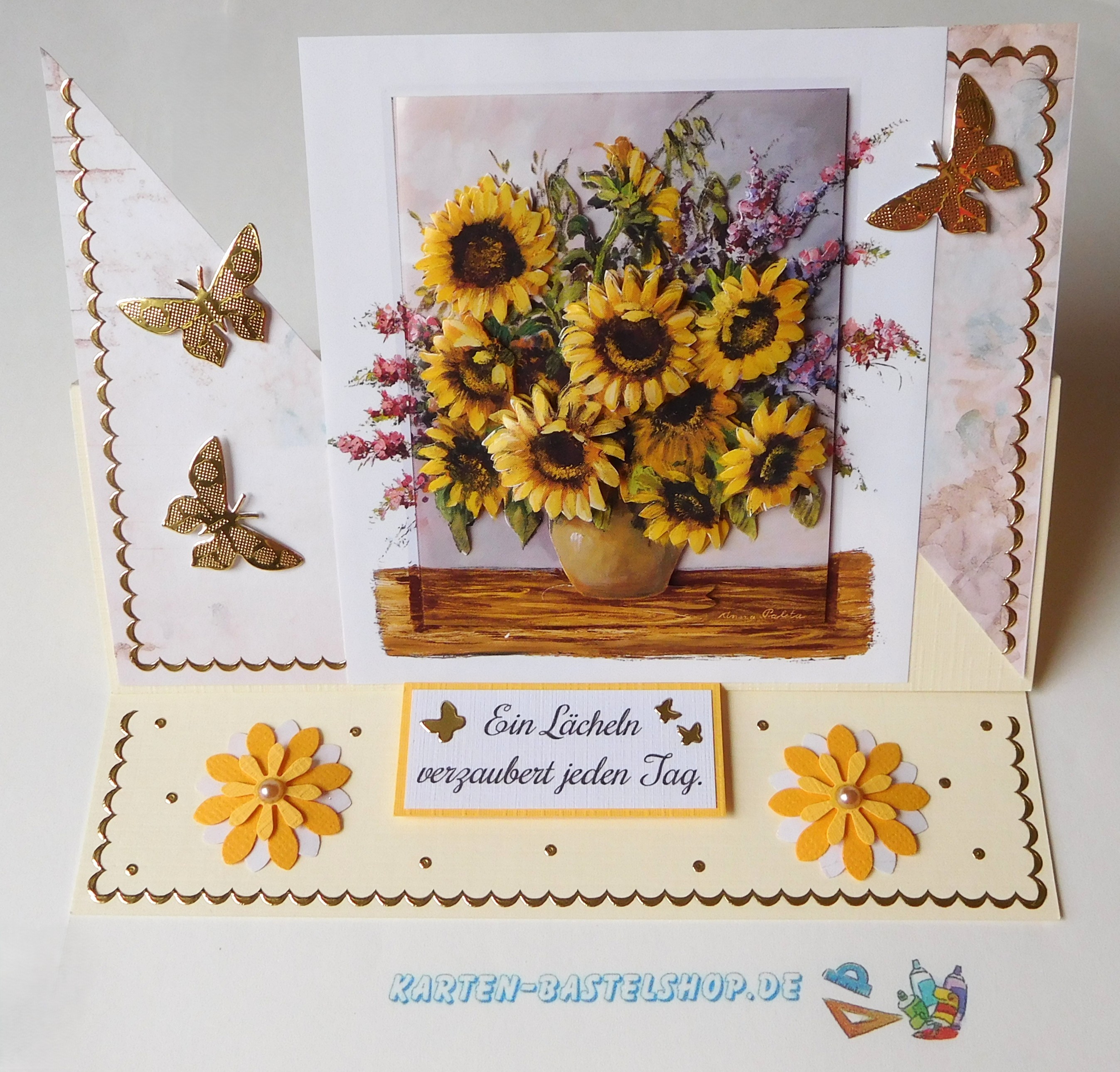 🌸 Aufstellkarte mit Sonnenblumen