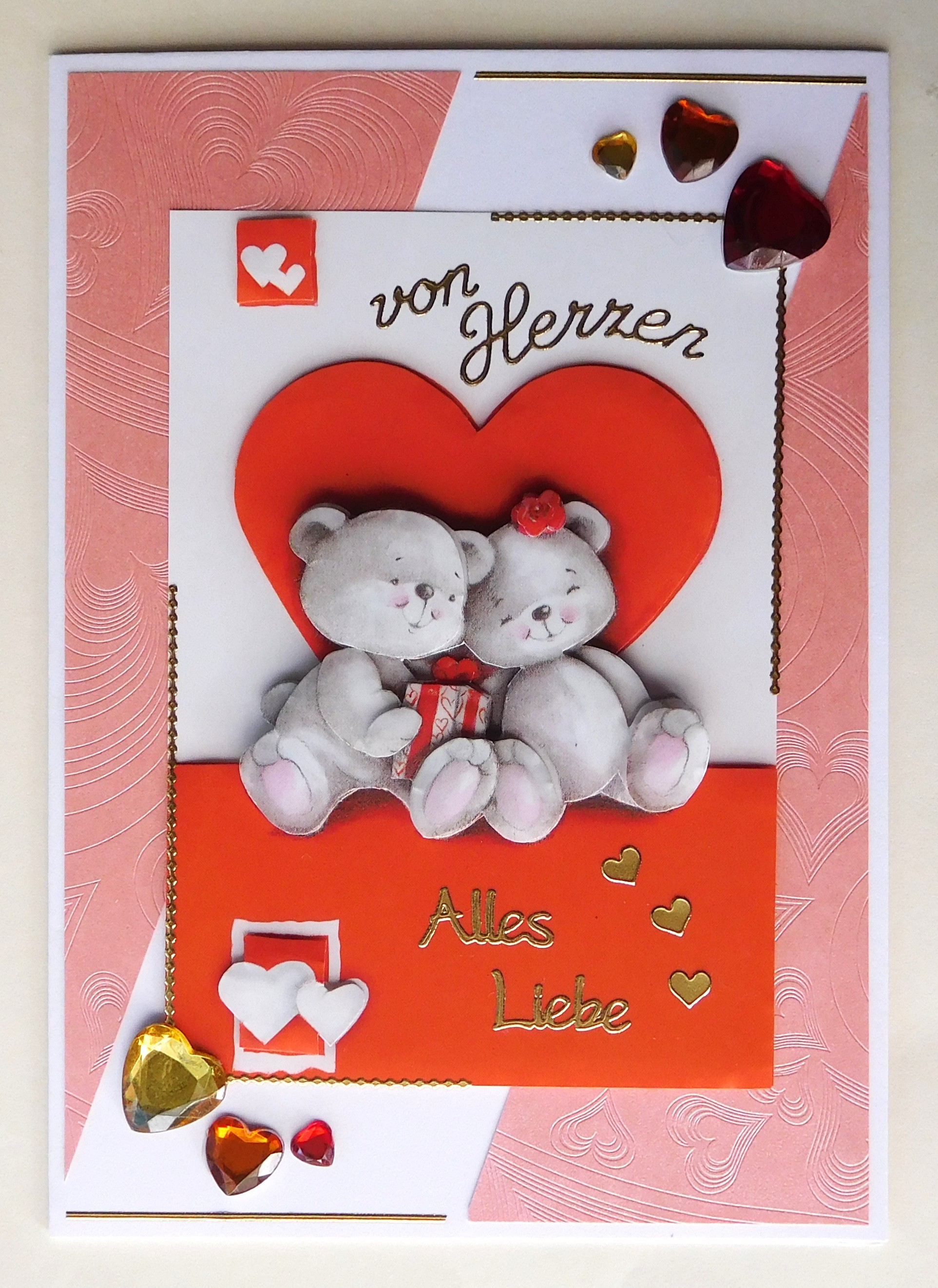 ❤️ Romantische Herz-Karte mit Bären