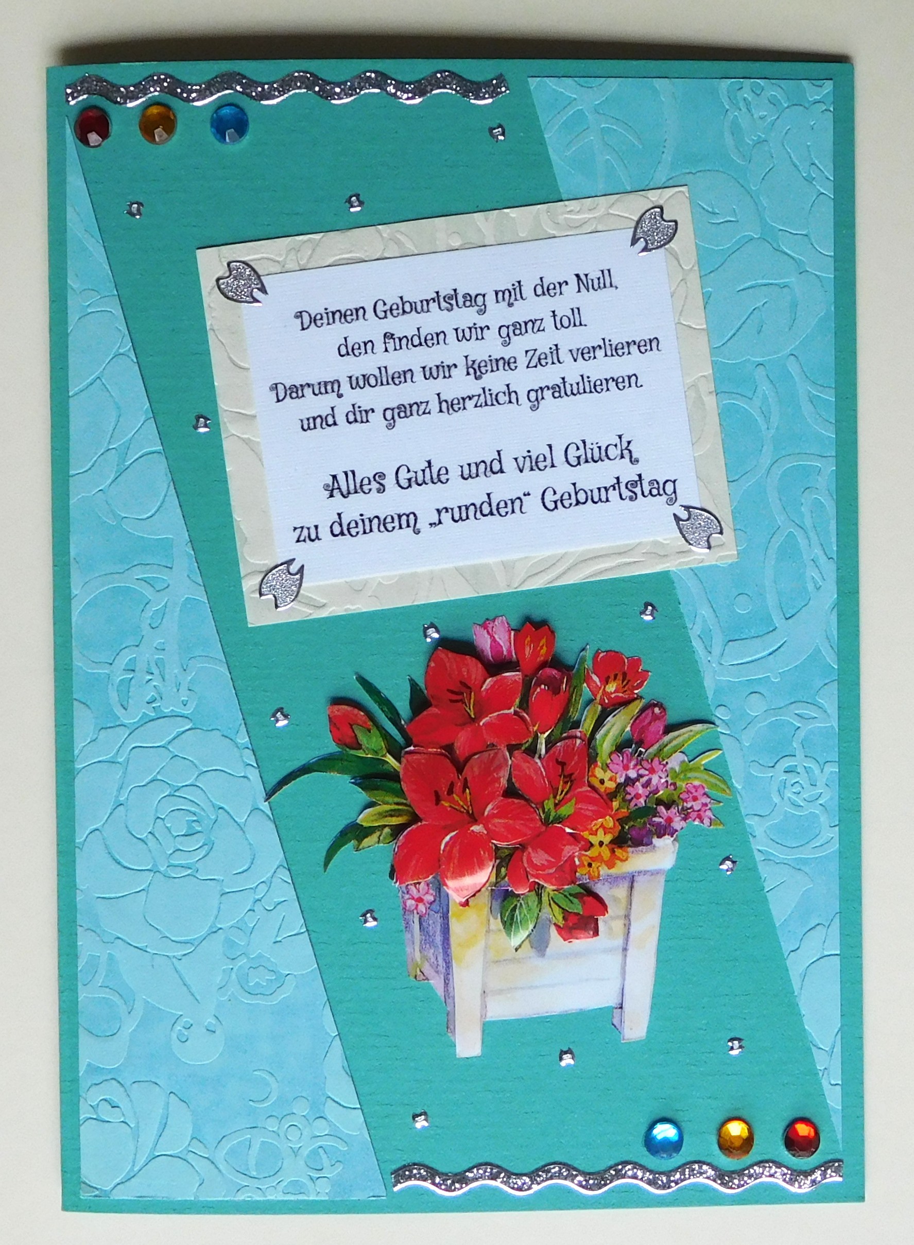 🌸 Kreative Geburtstagskarte in Türkis