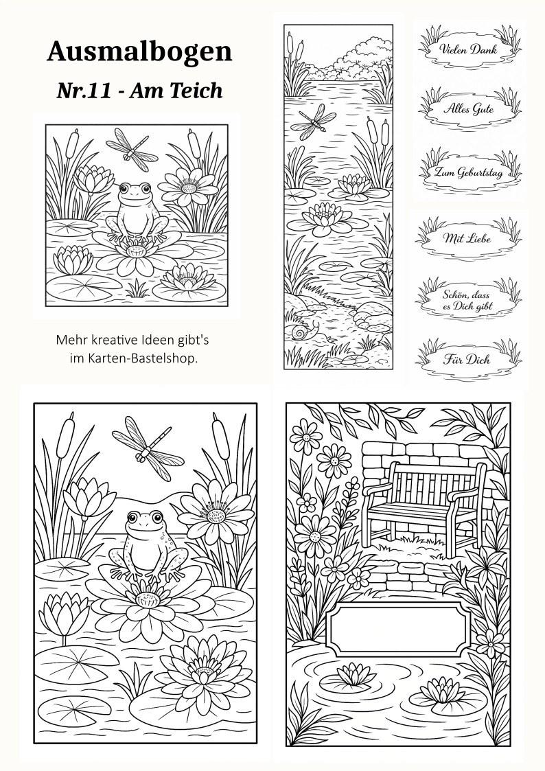 Ausmalbogen Nr. 11 – Am Teich