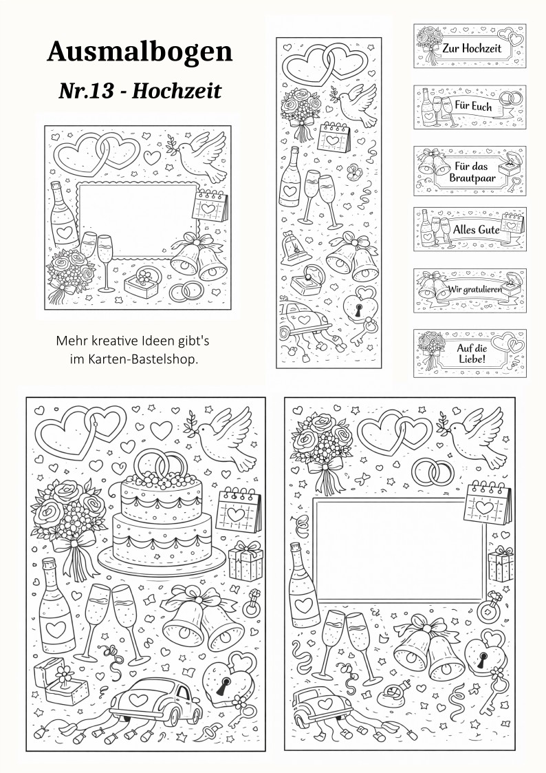 Ausmalbogen Nr. 13 – Hochzeit