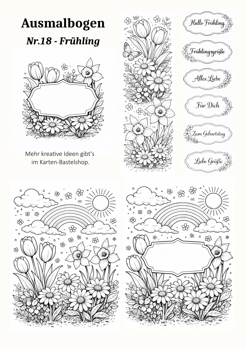 Ausmalbogen Nr. 18 – Frühling