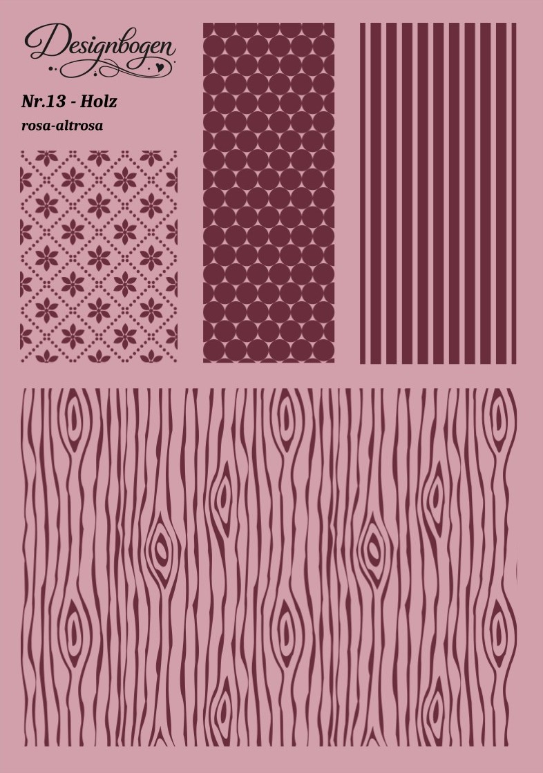 Designbogen Nr. 13 – Holz rosa-altrosa