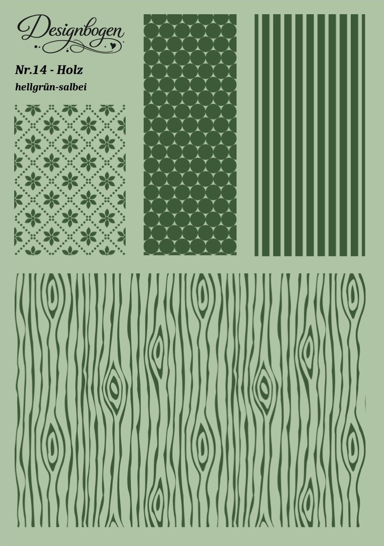 Designbogen Nr. 14 – Holz hellgrün-salbei