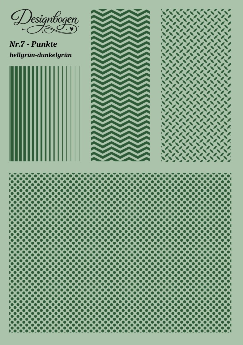 Designbogen Nr. 7 – Punkte hellgrün-dunkelgrün