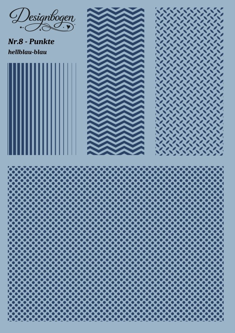 Designbogen Nr. 8 – Punkte hellblau-blau