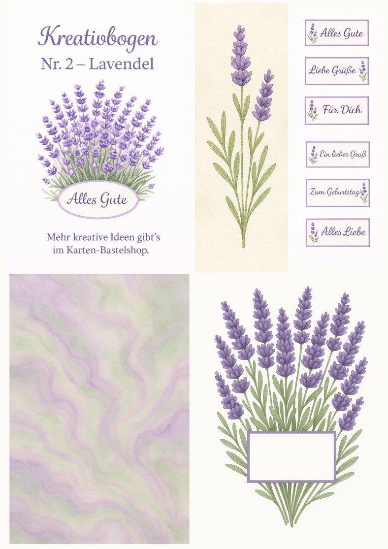 Kreativbogen Nr. 2 – Lavendel