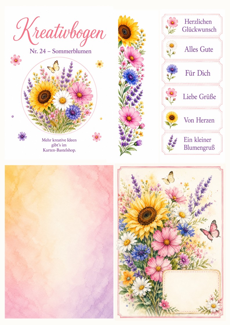 Kreativbogen Nr. 24 – Sommerblumen