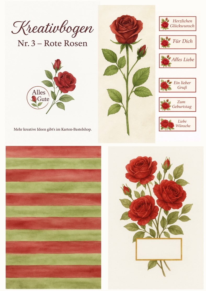 Kreativbogen Nr. 3 – Rote Rosen
