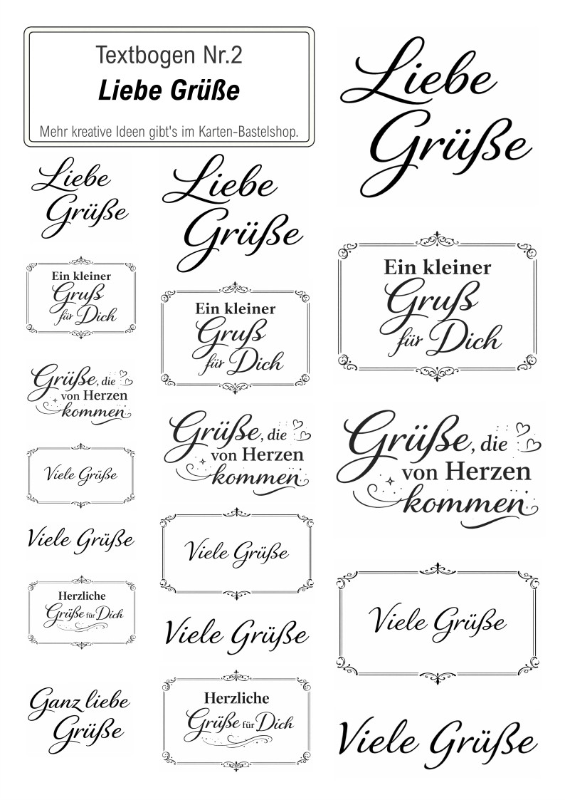 Textbogen Nr. 2 – Liebe Grüße