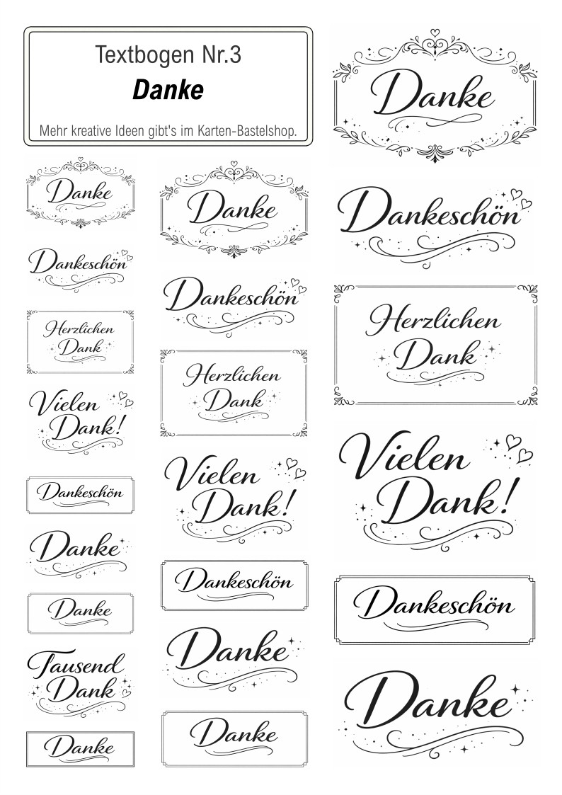 Textbogen Nr. 3 – Danke