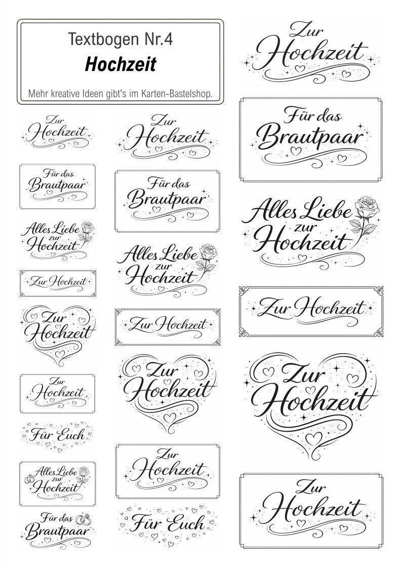 Textbogen Nr. 4 – Hochzeit