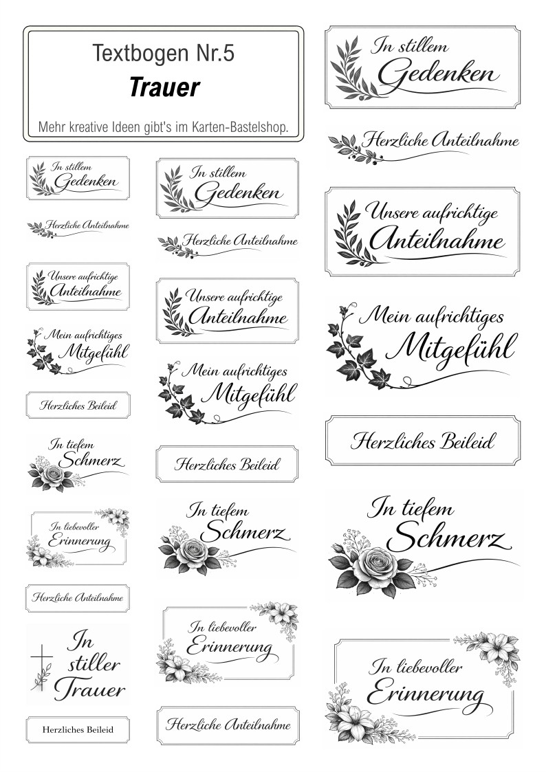Textbogen Nr. 5 – Trauer