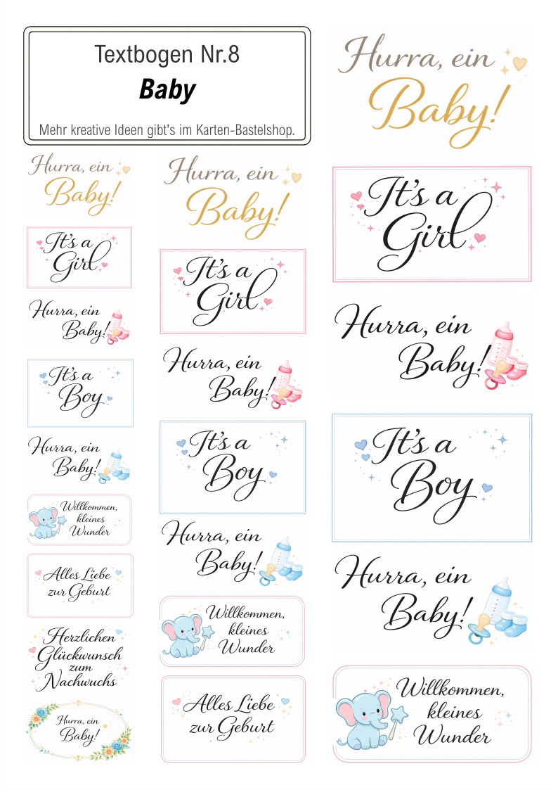 Textbogen Nr. 8 – Baby