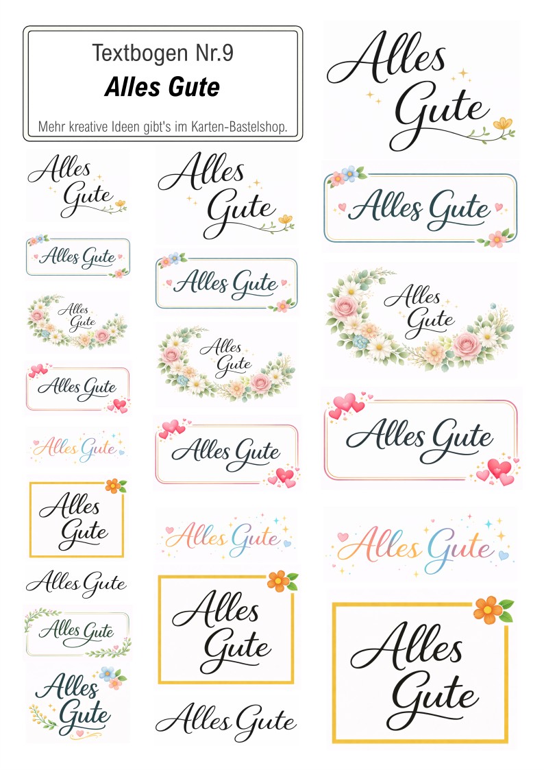 Textbogen Nr. 9 – Alles Gute