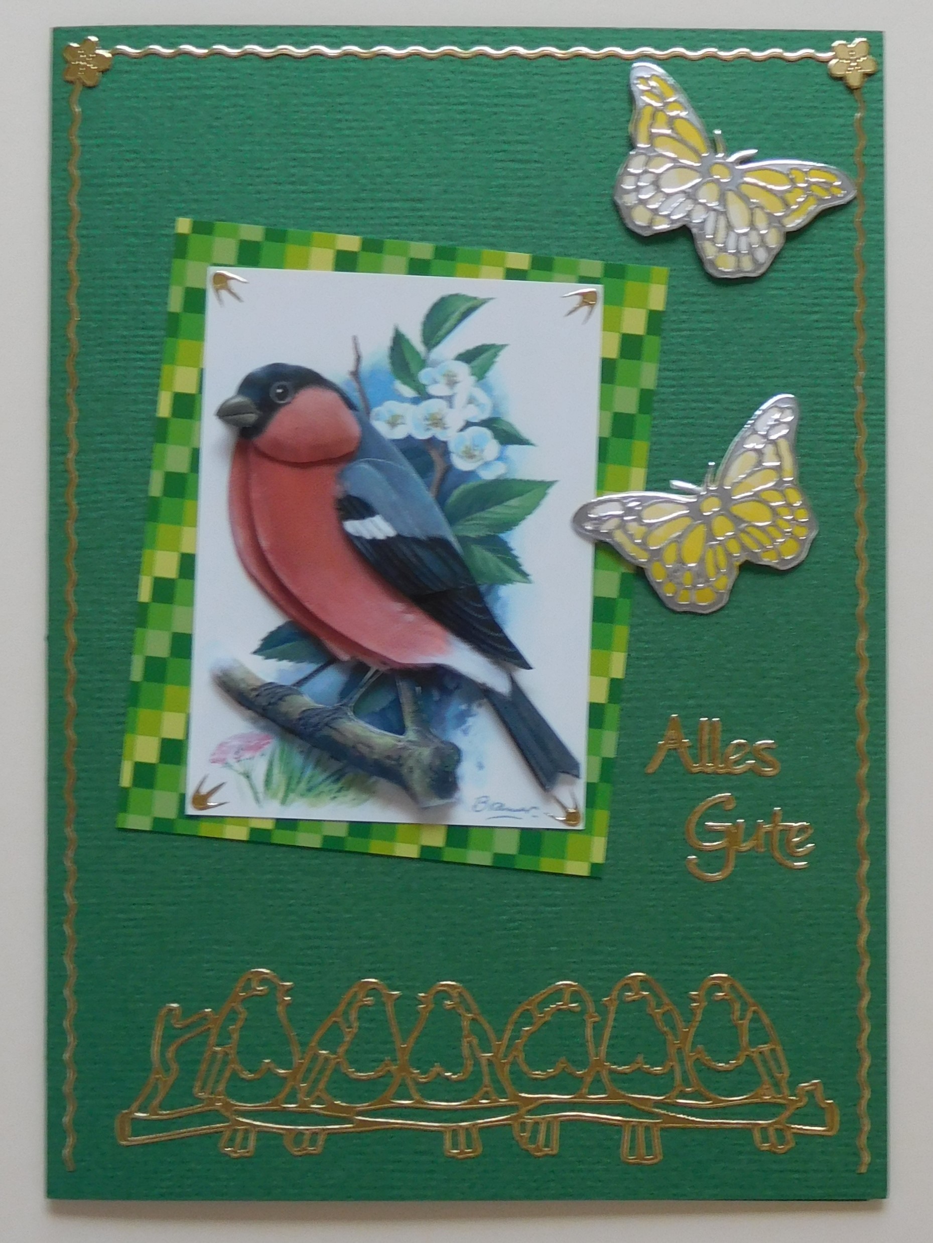 Alles Gute Karte – Vogel & Schmetterlinge