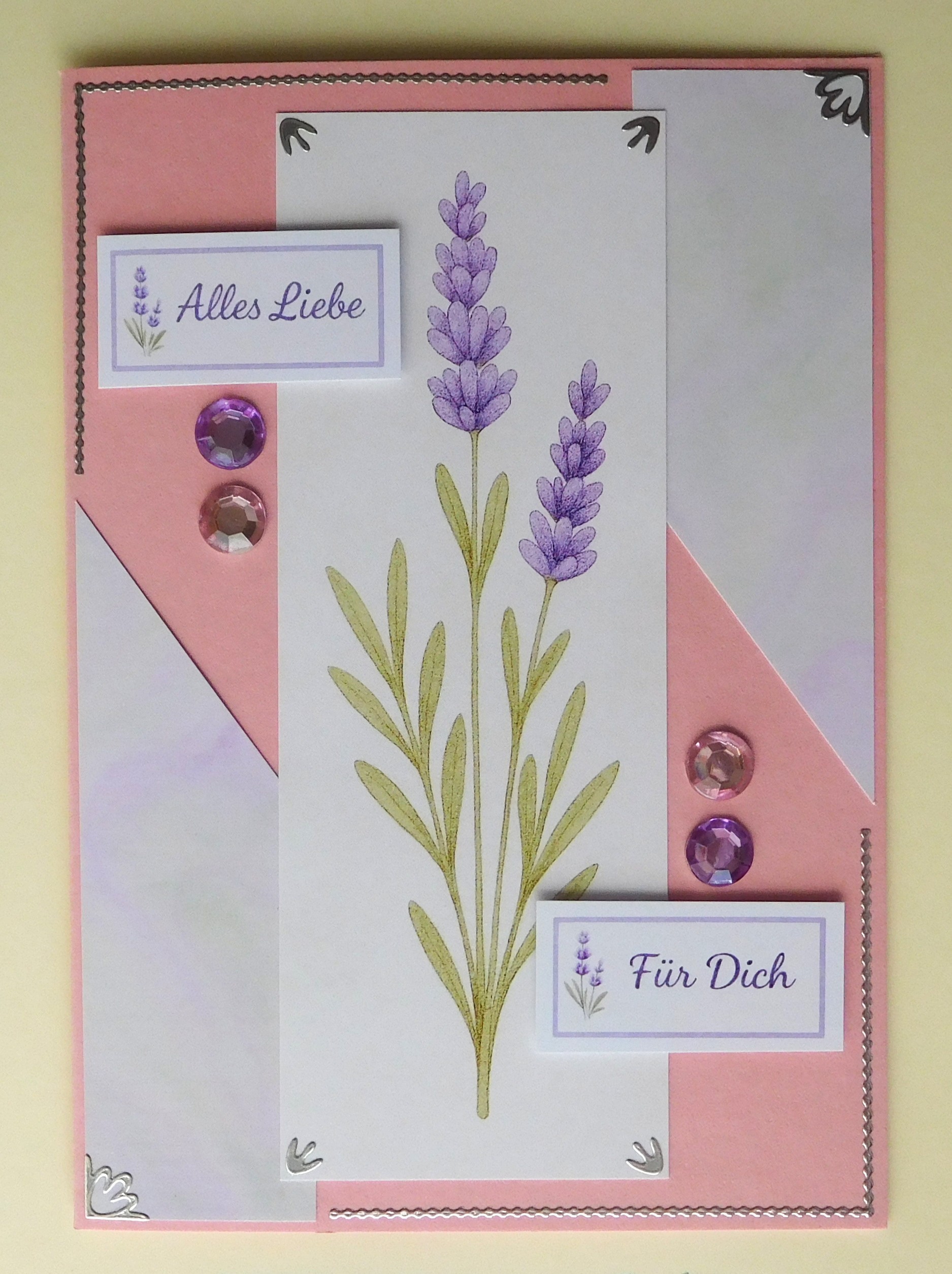 Alles Liebe Karte mit Lavendel