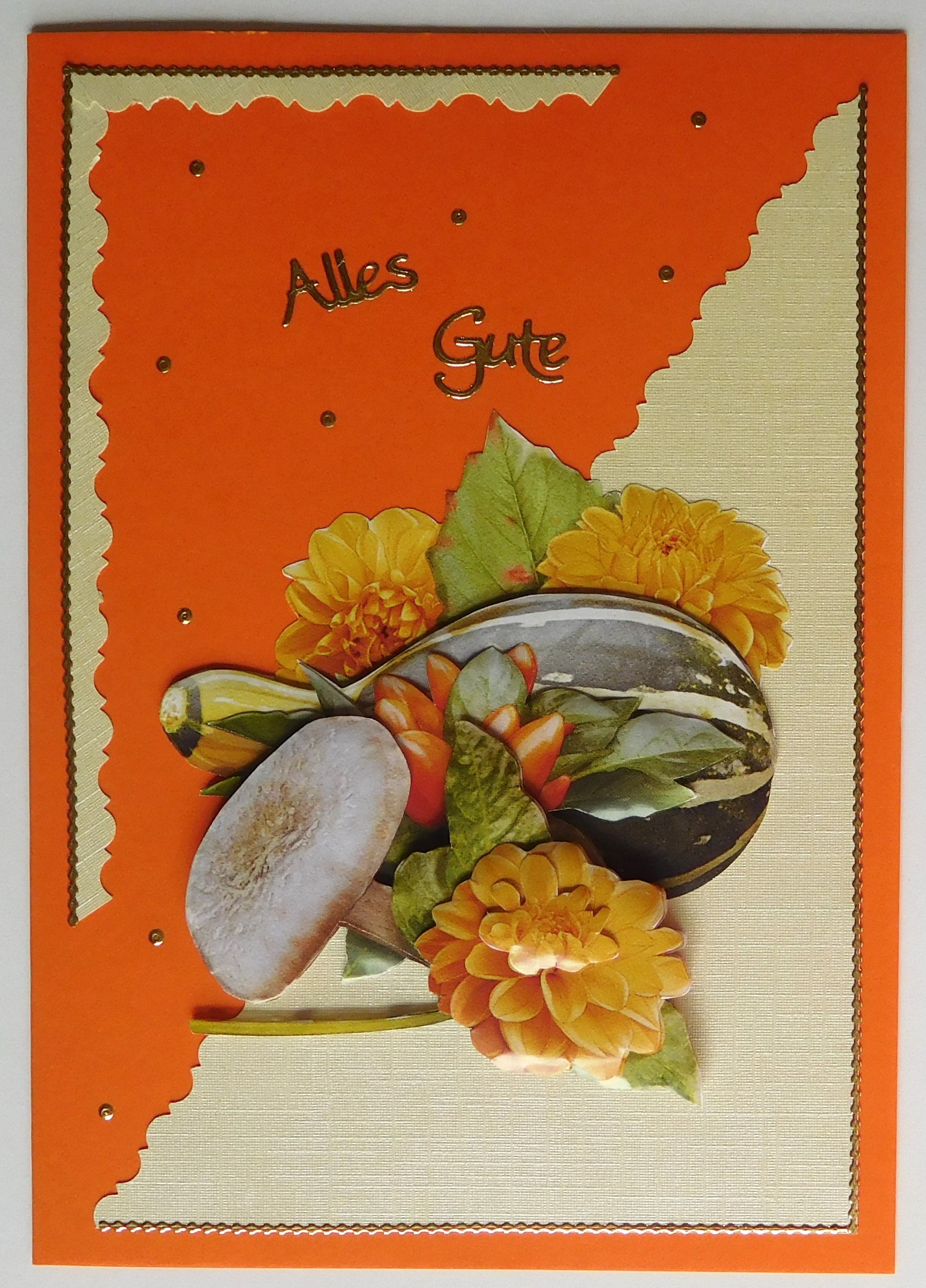 Herbstliche Grüße mit Kürbis & Dahlien