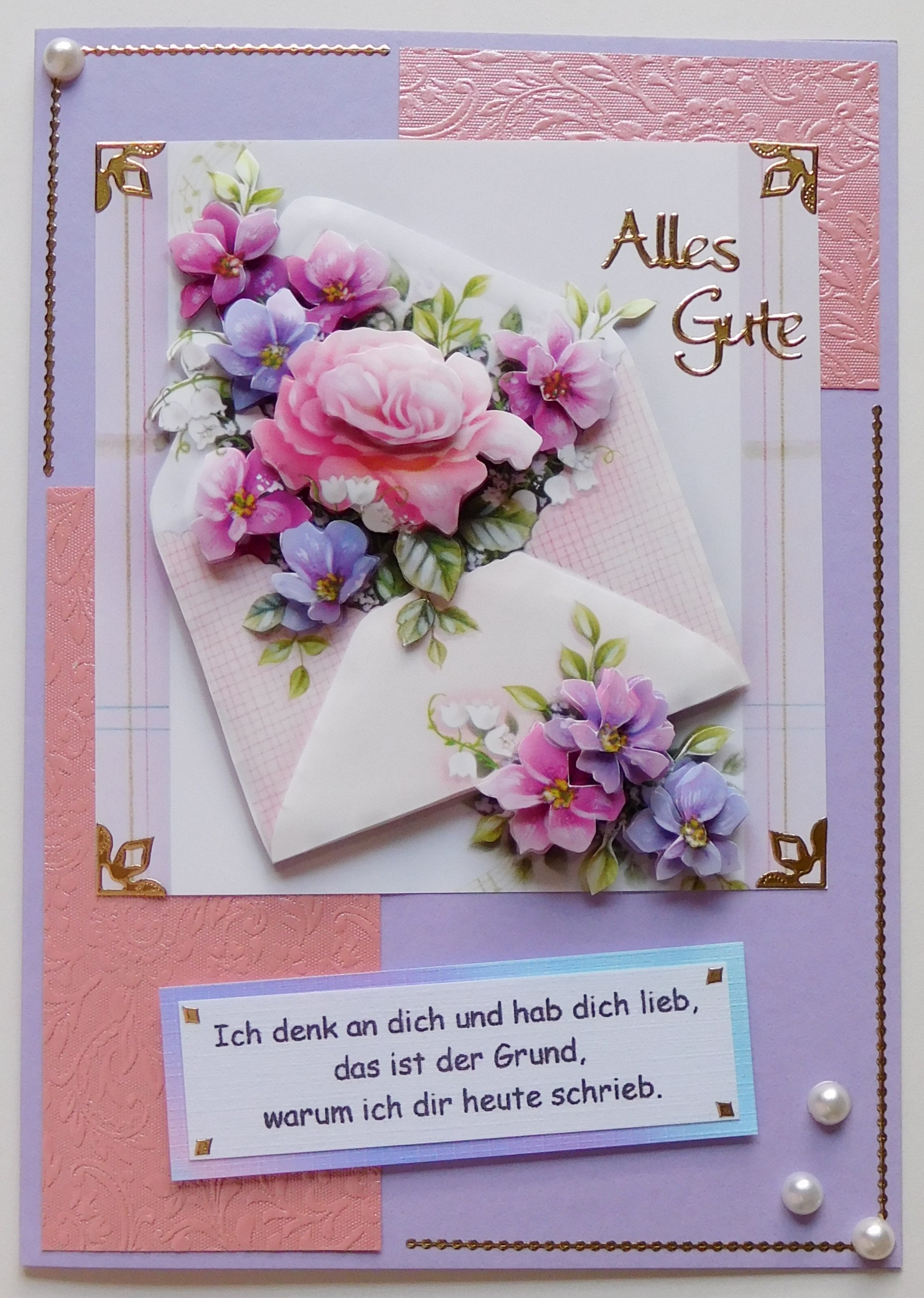 Liebe Grüße mit Rosenbrief & Blüten