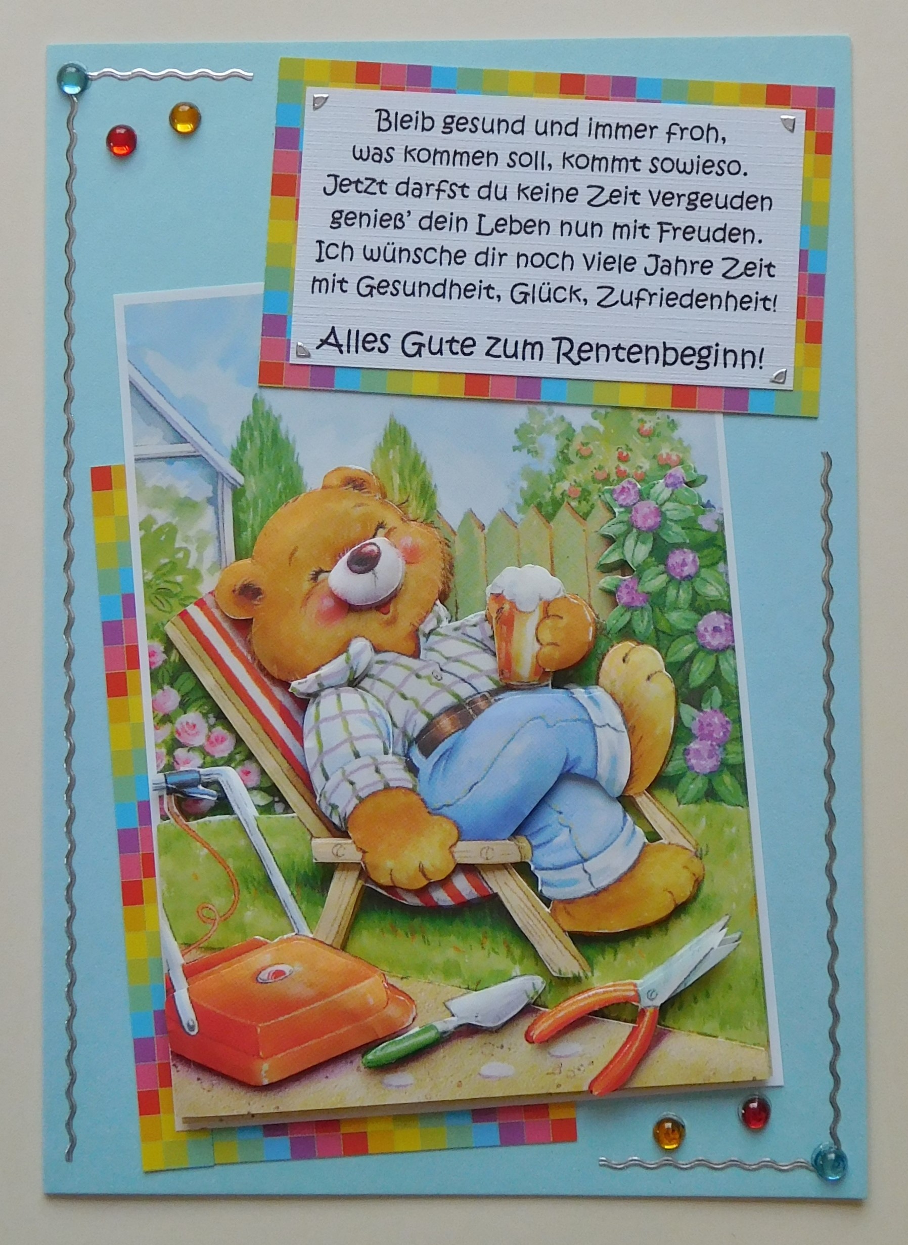 Karte zum Rentenbeginn mit Bär