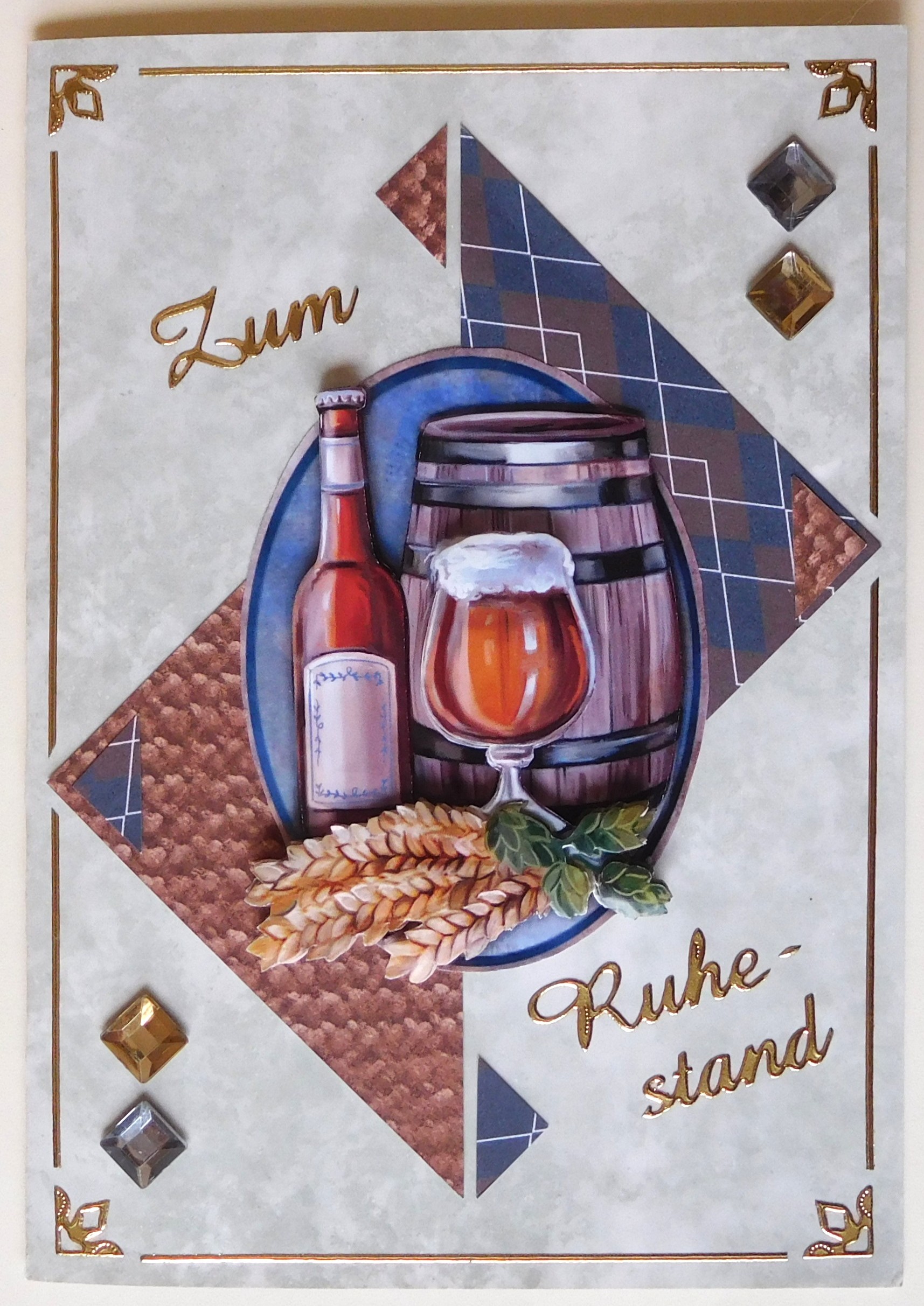 Karte zum Ruhestand mit Bier