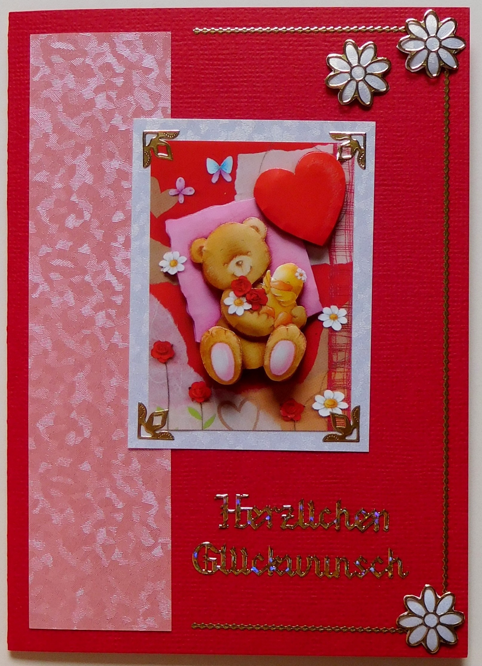 Rote Teddykarte mit Herz