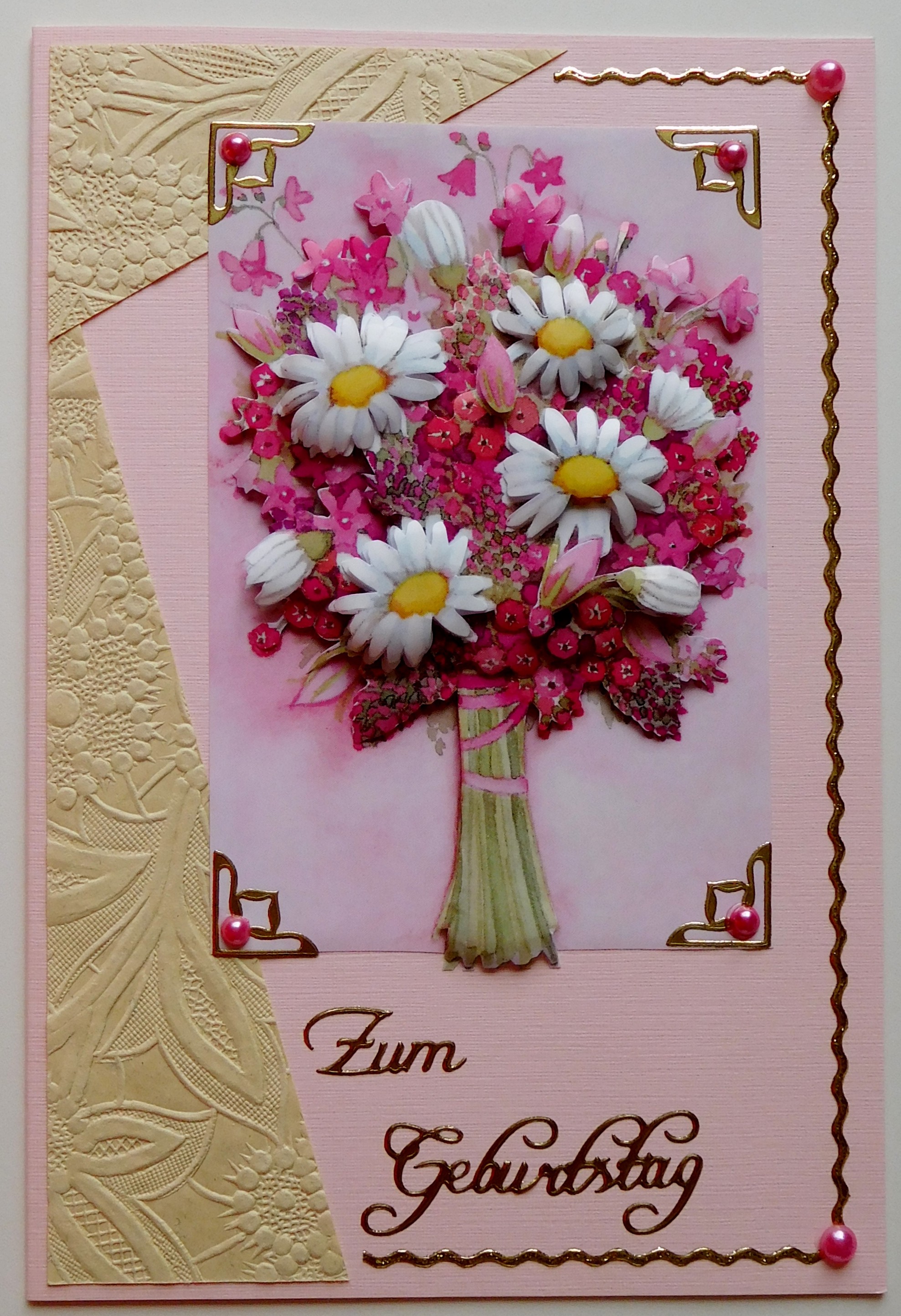 Karte mit Blumenstrauß zum Geburtstag