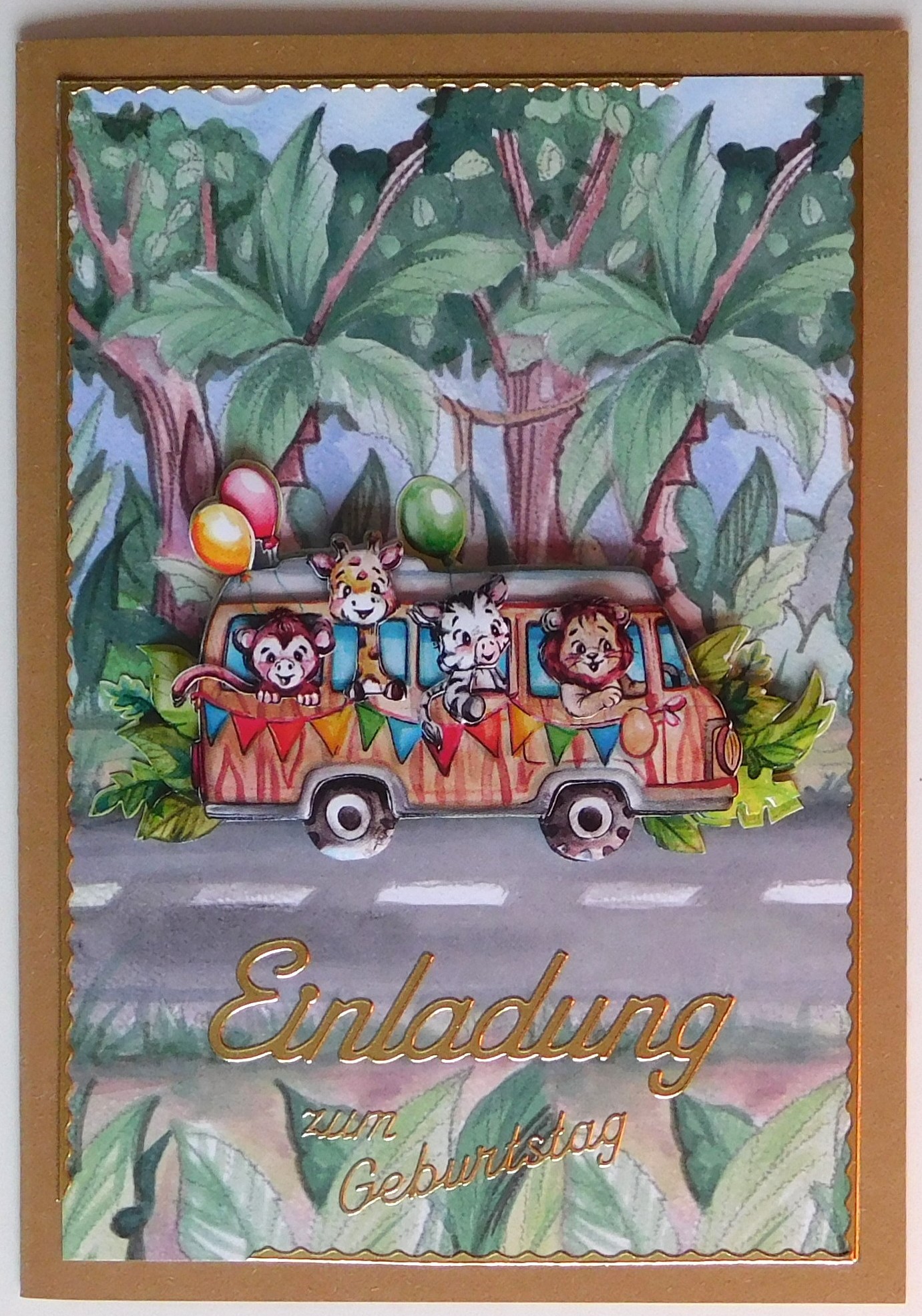 Einladungskarte Jungle-Party Kindergeburtstag