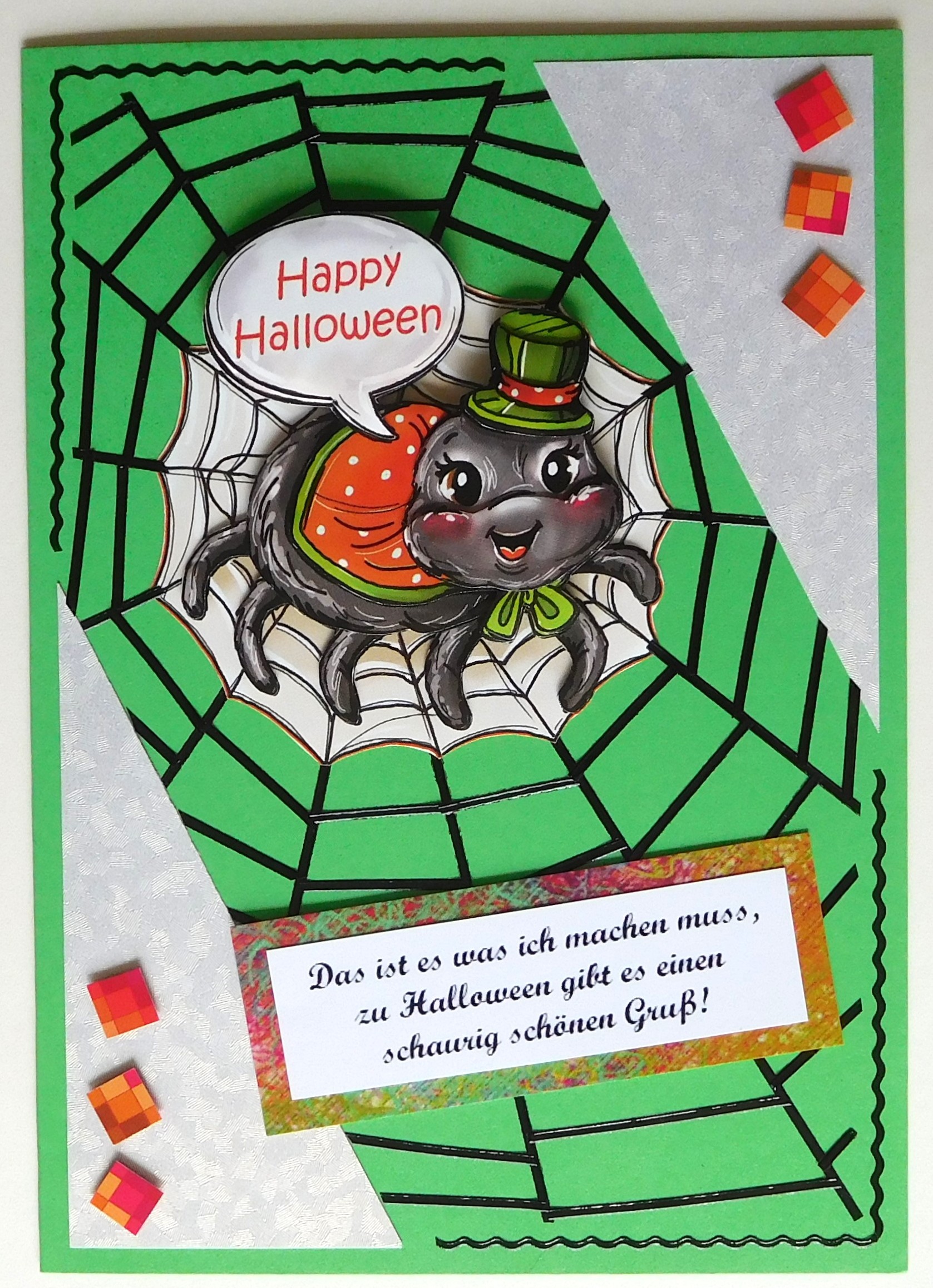 Halloween Karte mit Spinne