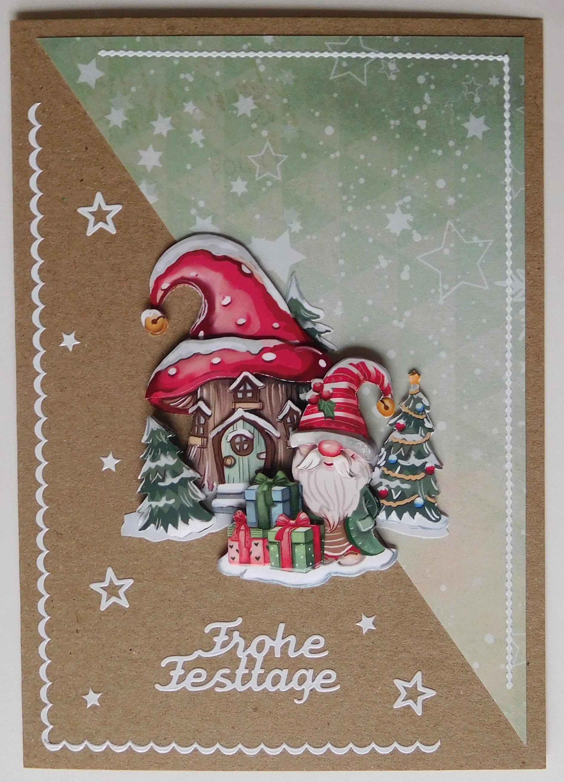 Winterliche Karte mit Wichtel