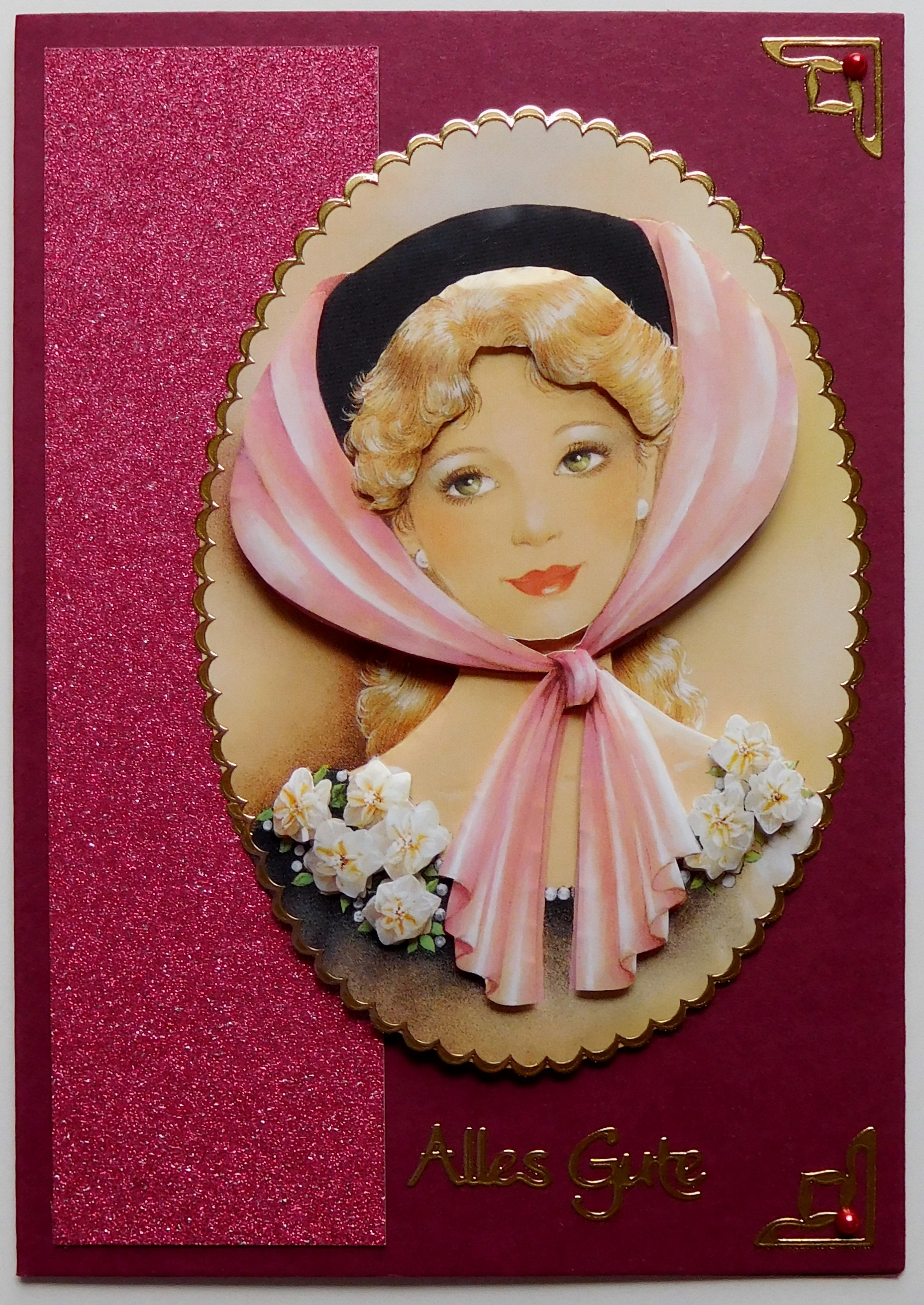 Karte für Frauen mit Portrait