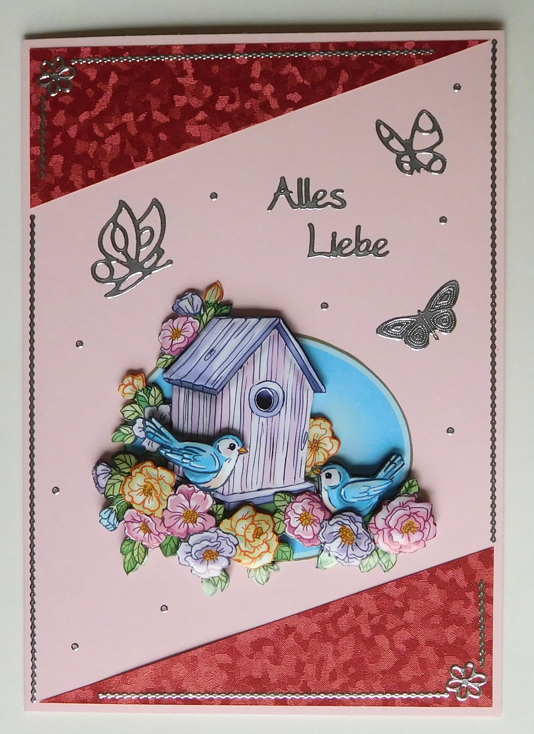 Alles Liebe Karte mit Vogelhaus