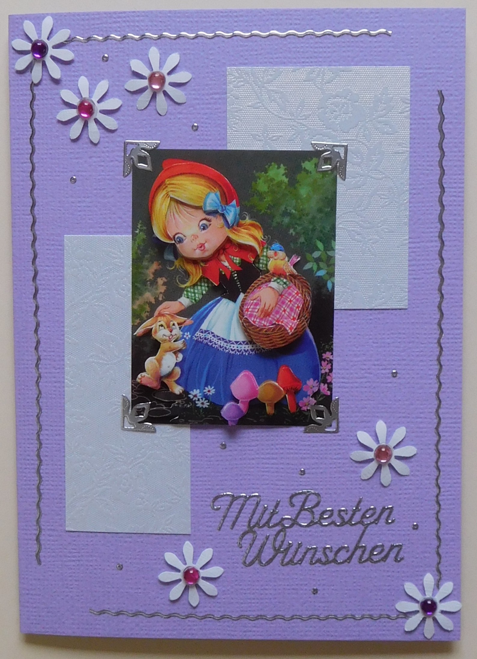 Kinderkarte mit Rotkaeppchen Motiv