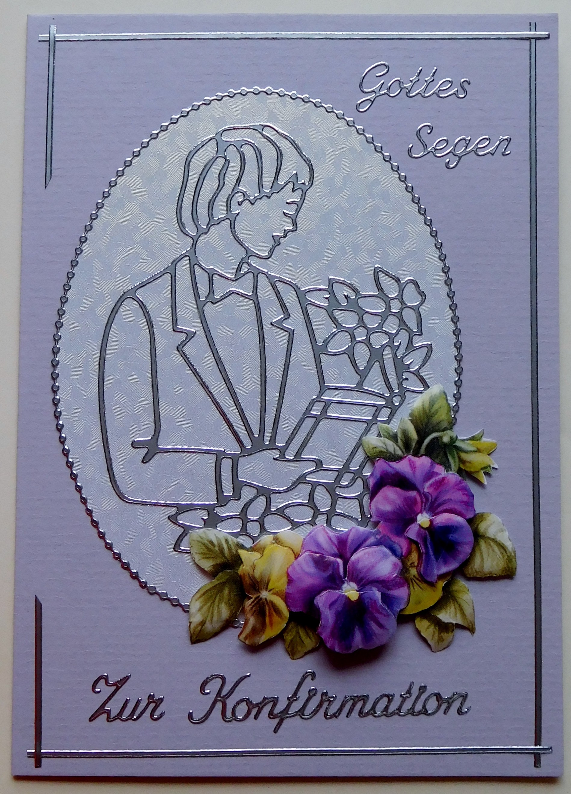 Konfirmationskarte mit grossem Motivsticker