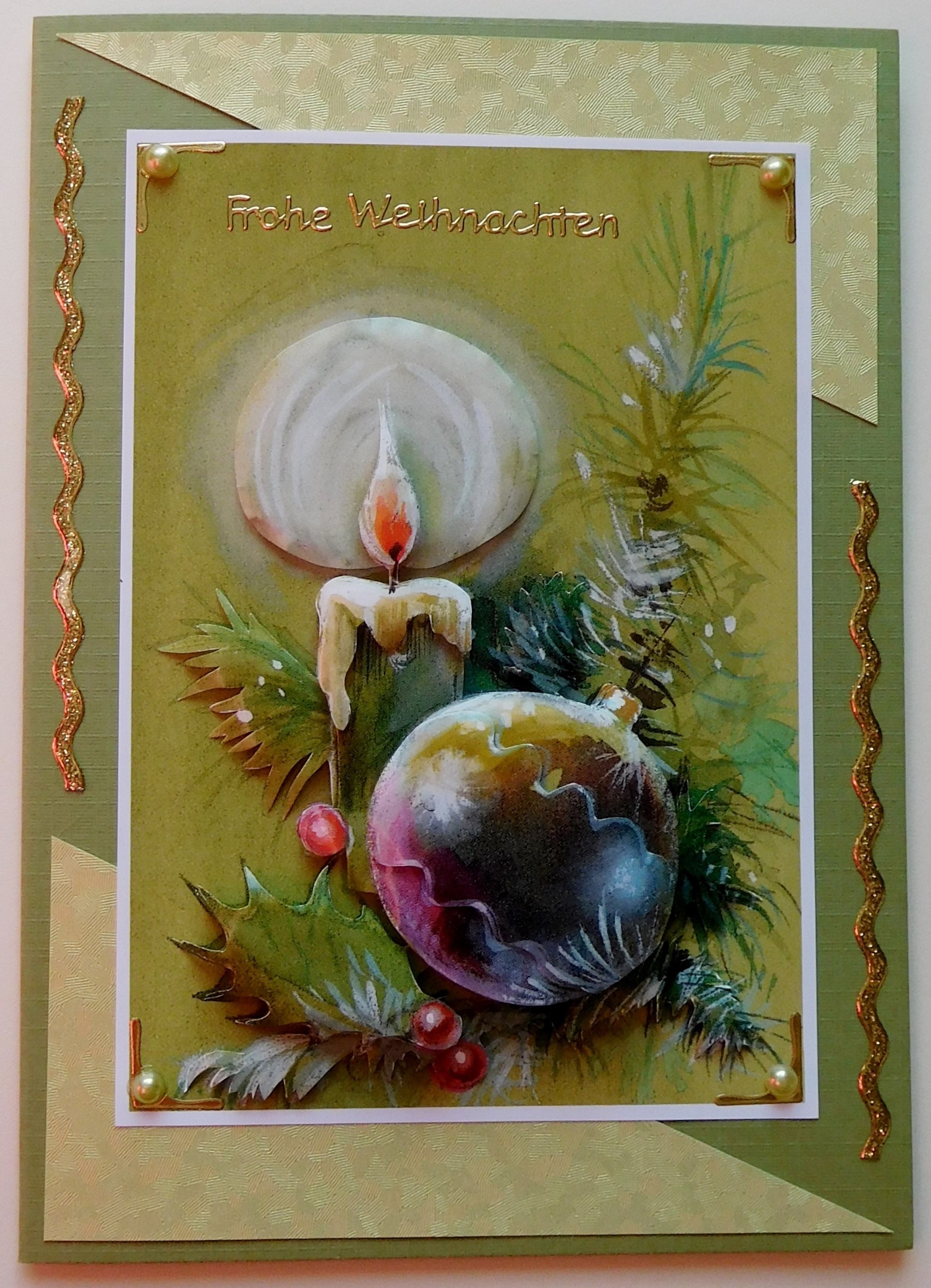 Karte zu Weihnachten mit Kerzenmotiv