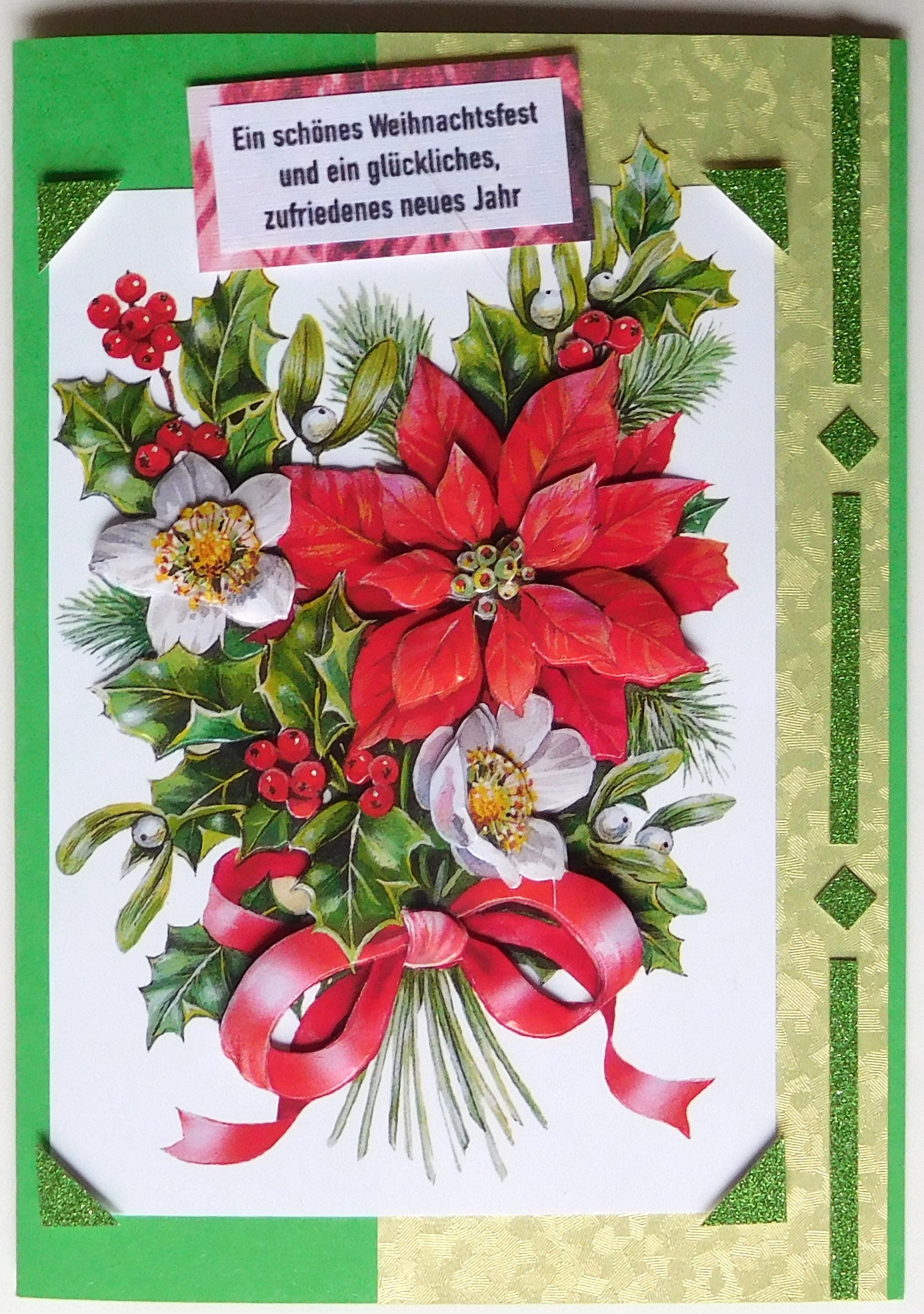 Karte zu Weihnachten mit Weihnachtsstern