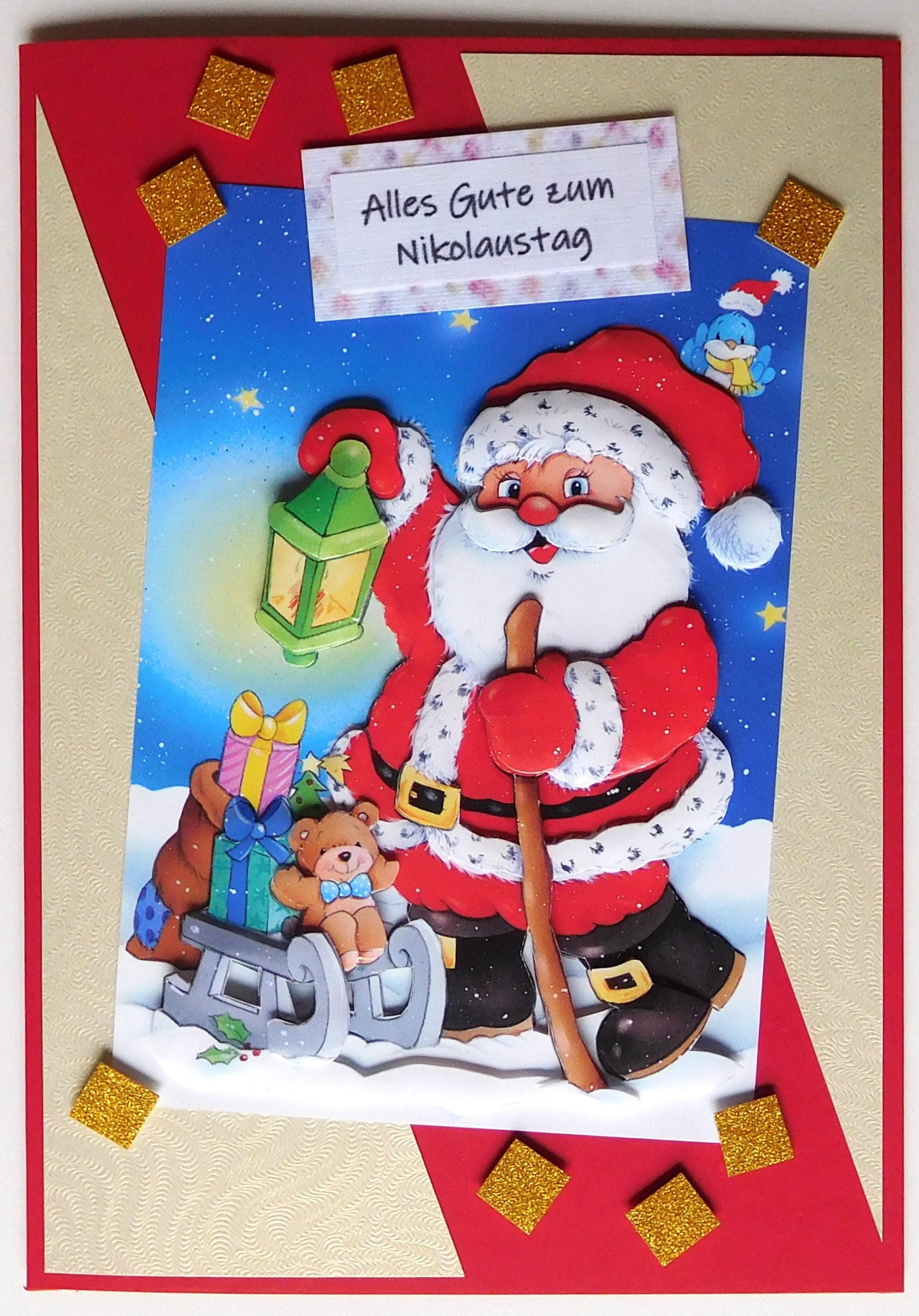 Karte zum Nikolaus mit Weihnachtsmotiv
