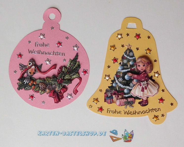 Geschenkanhänger mit Diamond-Painting-Steinchen auf Sternstickern