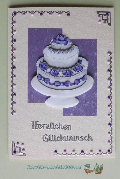 Karte mit Diamond-Painting-Bordüre und dekorierten Eckstickern