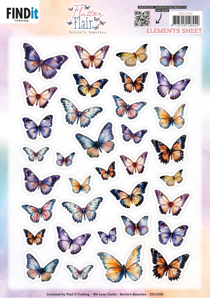 Flutter Flair Elemente-Bogen – Elements Sheet CD12302