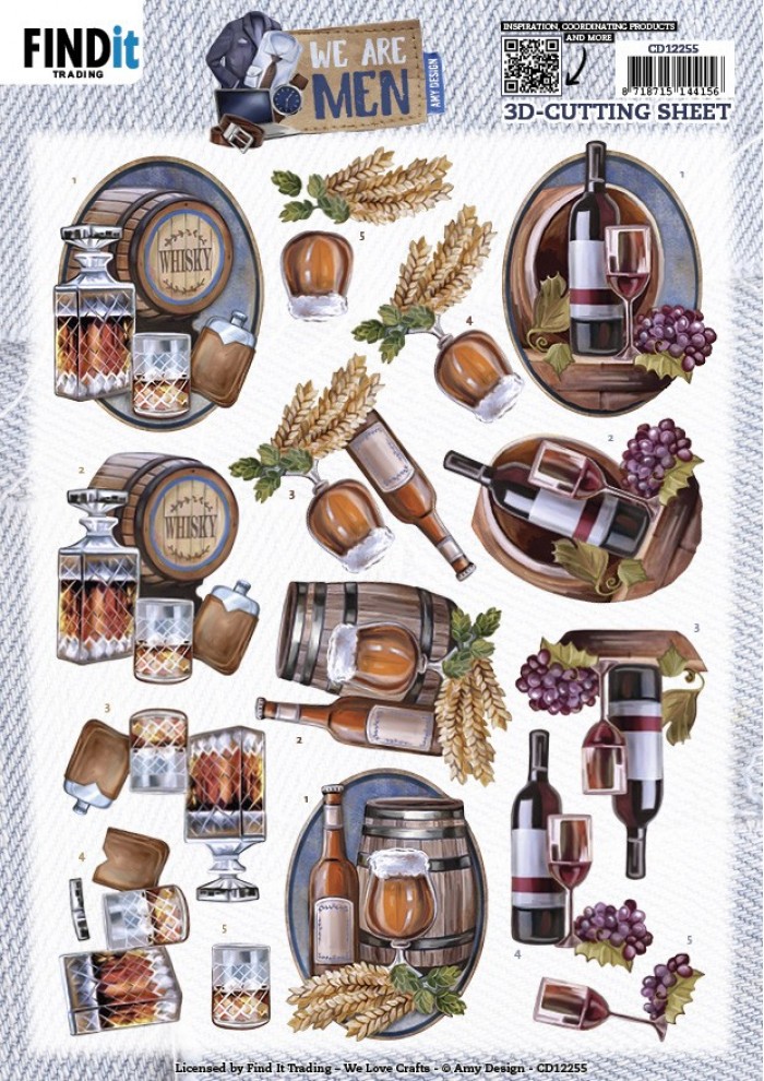 3D-Bogen We are Men Getränke – Schneidebogen CD12255