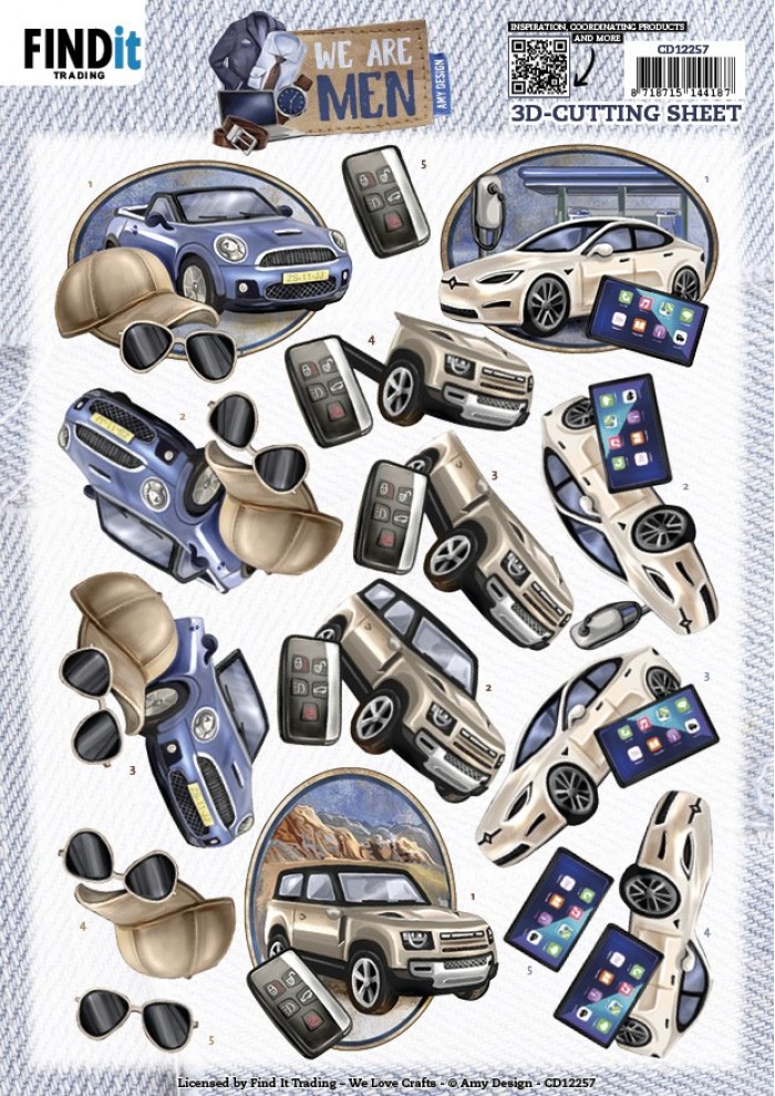 3D-Bogen We are Men Autos – Schneidebogen CD12257