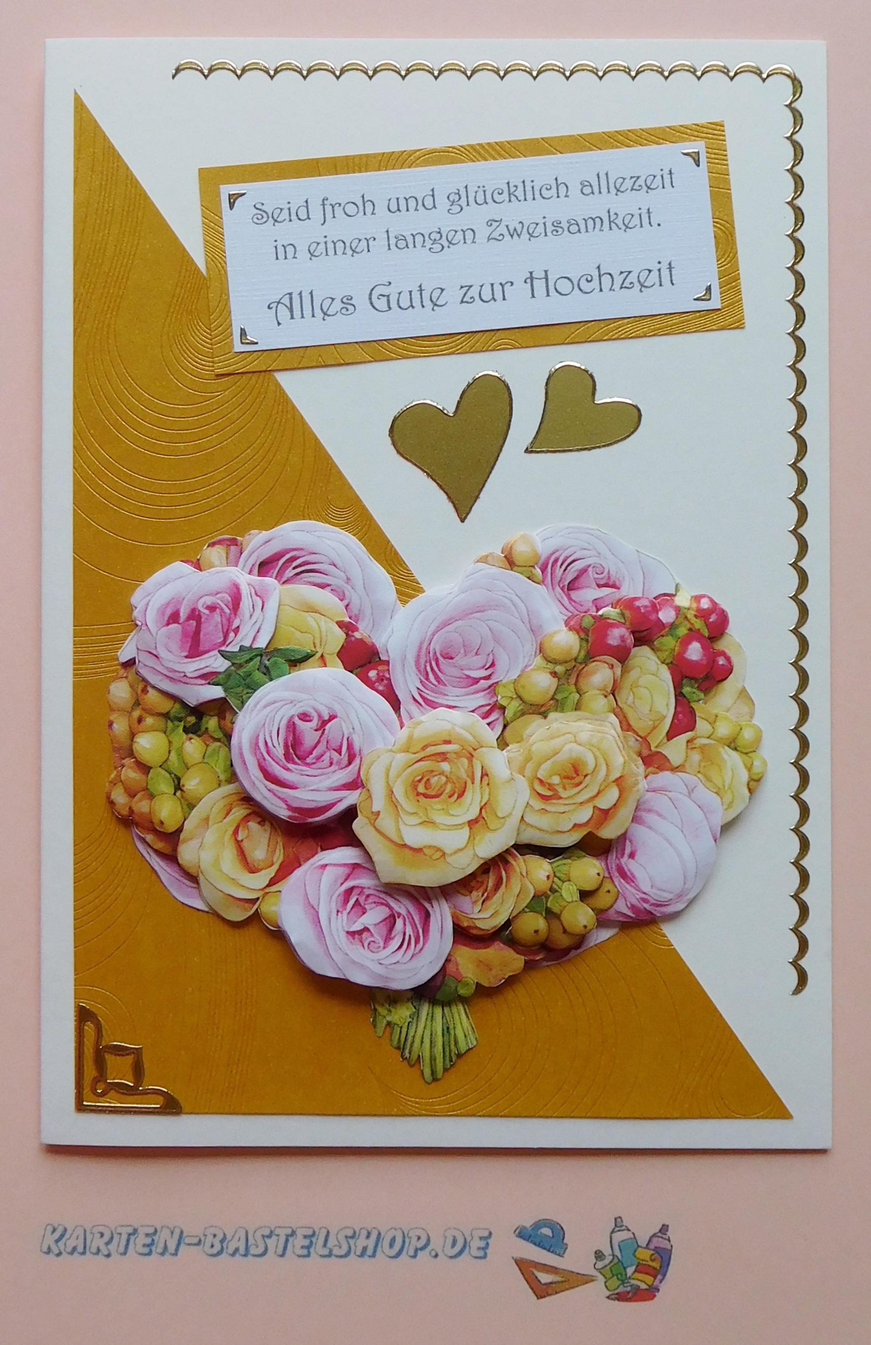 Hochzeitskarte mit Rosenherz